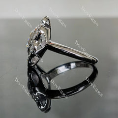 Doveggs round flower shape moissanite engagement ring