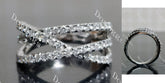 Doveggs round criss cross half eternity pave moissanite/ lab grown diamond wedding band-3.0mm band width