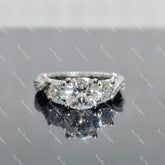 (size5.25) Doveggs 1.5ct cushion moissanite sterling silver engagement ring