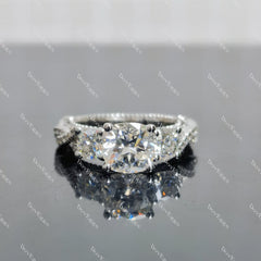 (size5.25) Doveggs 1.5ct cushion moissanite sterling silver engagement ring