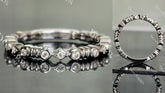 Doveggs round art deco bezel moissanite/lab grown diamond wedding band-2.0mm band width