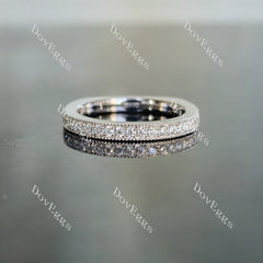 Doveggs round pave moissanite/lab grown diamond wedding band-2.5mm band width