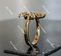 Doveggs 10k yellow gold Crescent Moon and Start moissanite wedding band (size 7.125)