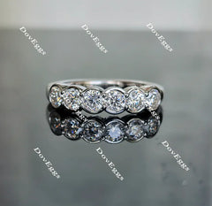 Doveggs round six stones moissanite/lab grown diamond wedding band-2.7mm band width