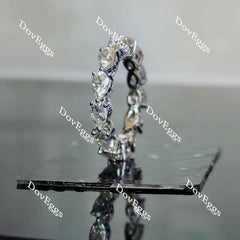 Doveggs full eternity pear moissanite & round colored gem/Lab grown diamond wedding band-3.3mm band width