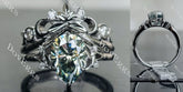 Doveggs pear art deco colored moissanite engagement ring (engagement ring only)