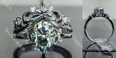 Doveggs pear art deco colored moissanite engagement ring (engagement ring only)