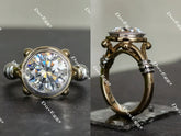 Doveggs round solitaire vintage moissanite engagement ring
