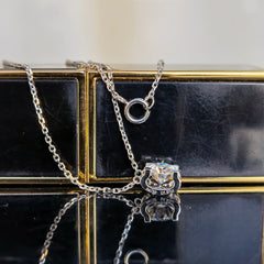 Doveggs premade 18k rose gold moissanite pendant necklace