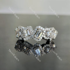 Doveggs oval/princess/emerald/round/pear stones moissanite/lab grown diamond wedding band-2.4mm band width