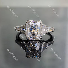 Doveggs radiant side stones moissanite engagement ring for women