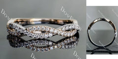 Doveggs round curved moissanite/lab grown diamond wedding band-2.0mm band width