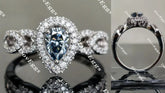 Sassanach pear pave moissanite engagement ring