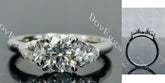 Doveggs round three-stone moissanite engagement ring