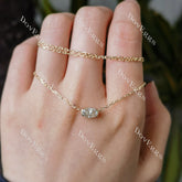Doveggs oval solitaire moissanite pendant necklace (with 17' length chain)