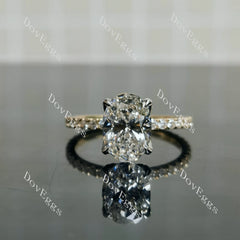 Corona Oval Pave Lab Grown Diamond Engagement Ring