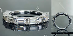 Doveggs emerald eternity pave moissaite/Lab grown diamond wedding band-2.5-3mm band width