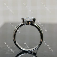 (size 6)Doveggs sterling silver 2ct Round moissanite engagement ring