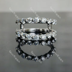 Doveggs round pave moissanite/lab grown diamond enhancer/wedding band(wedding band only)-7.6mm band width