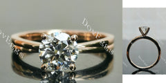 Doveggs Round Pave Solitaire Lab Grown Diamond Engagement Ring