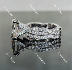 Doveggs curved band princess moissanite engagement ring