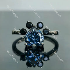 Doveggs heart twilight blue moissanite engagement ring
