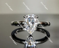 DovEggs pear solitaire moissanite engagement ring