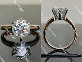 Doveggs round solitaire moissanite engagement ring