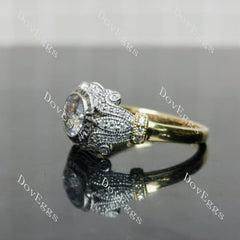 (size 6.75)Doveggs sterling silver 1ct Round moissanite engagement ring