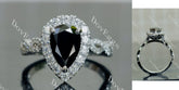 Doveggs pear pave halo colored moissanite engagement ring
