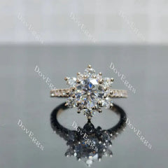 Doveggs floral half eternity engagement ring semi-mount only(Exclusively to DovEggs Stones)
