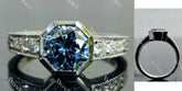 Doveggs octagon bezel pave moissanite engagement ring