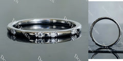 Doveggs round art deco moissanite/lab grown diamond wedding band-1.4mm band width