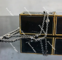 Doveggs round bezel setting moissanite/lab grown diamond necklace for women