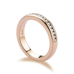 Doveggs half eternity channel set moissanite/lab diamond wedding band-4mm band width