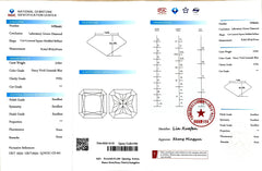 3.03ct Radiant Brilliant Cut Lab Diamond - F. V. Greenish Blue Color VVS1| Doveggs Certified