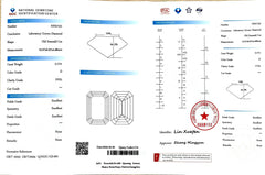 3.17ct Old Emerald Cut Lab Diamond - D Color VVS1 | Doveggs Certified