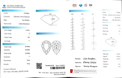3.125ct Pear Cut Lab Diamond - E Color VS1 | Doveggs Certified