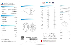 3.212ct Oval Cut Lab Diamond - D Color VVS2 | Doveggs Certified