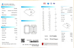 5.215ct Old Emerald Cut Lab Diamond - E Color VS1 | Doveggs Certified