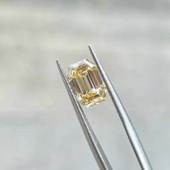 2.48ct Old Emerald Cut Lab Diamond - Fancy Vivid Yellow VS1 | Doveggs Certified