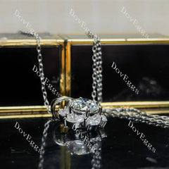 Round floral halo 2ct moissanite pendant necklace (pendant only)| Doveggs