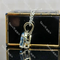 River Lee-Oval solitaire lab diamond pendant necklace semi-mount only(Exclusively to DovEggs Stones)