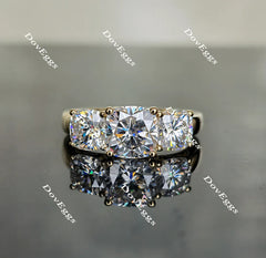 Doveggs three-stone engagement ring only semi-mount only(Exclusively to DovEggs Stones)