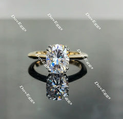 Oval solitaire moissanite engagement ring| Doveggs
