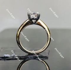 Oval solitaire moissanite engagement ring| Doveggs