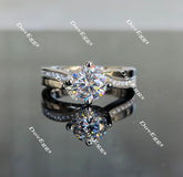 Doveggs art deco pave engagement ring only semi-mount only(Exclusively to DovEggs Stones)