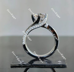 Doveggs art deco pave engagement ring only semi-mount only(Exclusively to DovEggs Stones)