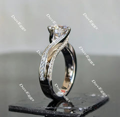 Doveggs art deco pave engagement ring only semi-mount only(Exclusively to DovEggs Stones)