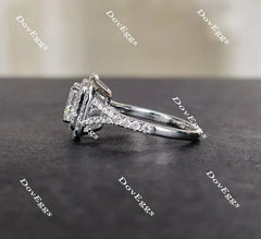Pave double halo engagement ring only semi-mount only(Exclusively to DovEggs Stones)